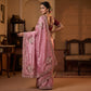 Pure Fandy Sattin Silk With Beautiful Original Rose Gold Beads Saree