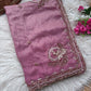 Pure Fandy Sattin Silk With Beautiful Original Rose Gold Beads Saree