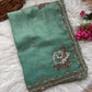 Pure Fandy Sattin Silk With Beautiful Original Rose Gold Beads Saree