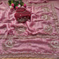 Pure Fandy Sattin Silk With Beautiful Original Rose Gold Beads Saree