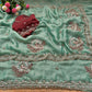 Pure Fandy Sattin Silk With Beautiful Original Rose Gold Beads Saree