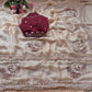 Pure Fandy Sattin Silk With Beautiful Original Rose Gold Beads Saree