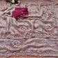 Pure Fandy Sattin Silk With Beautiful Original Rose Gold Beads Saree