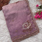 Pure Fandy Sattin Silk With Beautiful Original Rose Gold Beads Saree