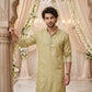 Traditional Wedding Collection Cotton Embroidery Work Men's Kurta