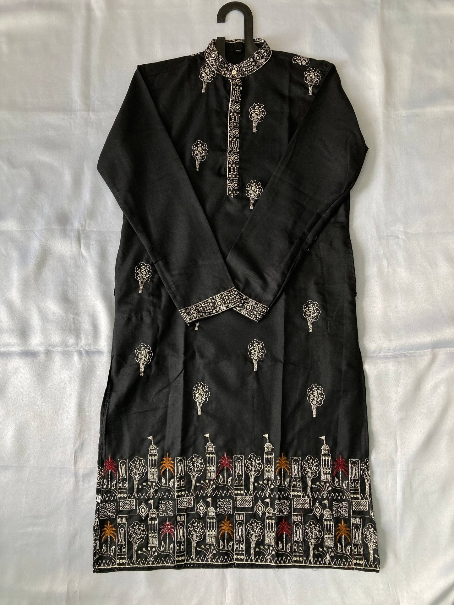 Traditional Wedding Collection Cotton Embroidery Work Men's Kurta