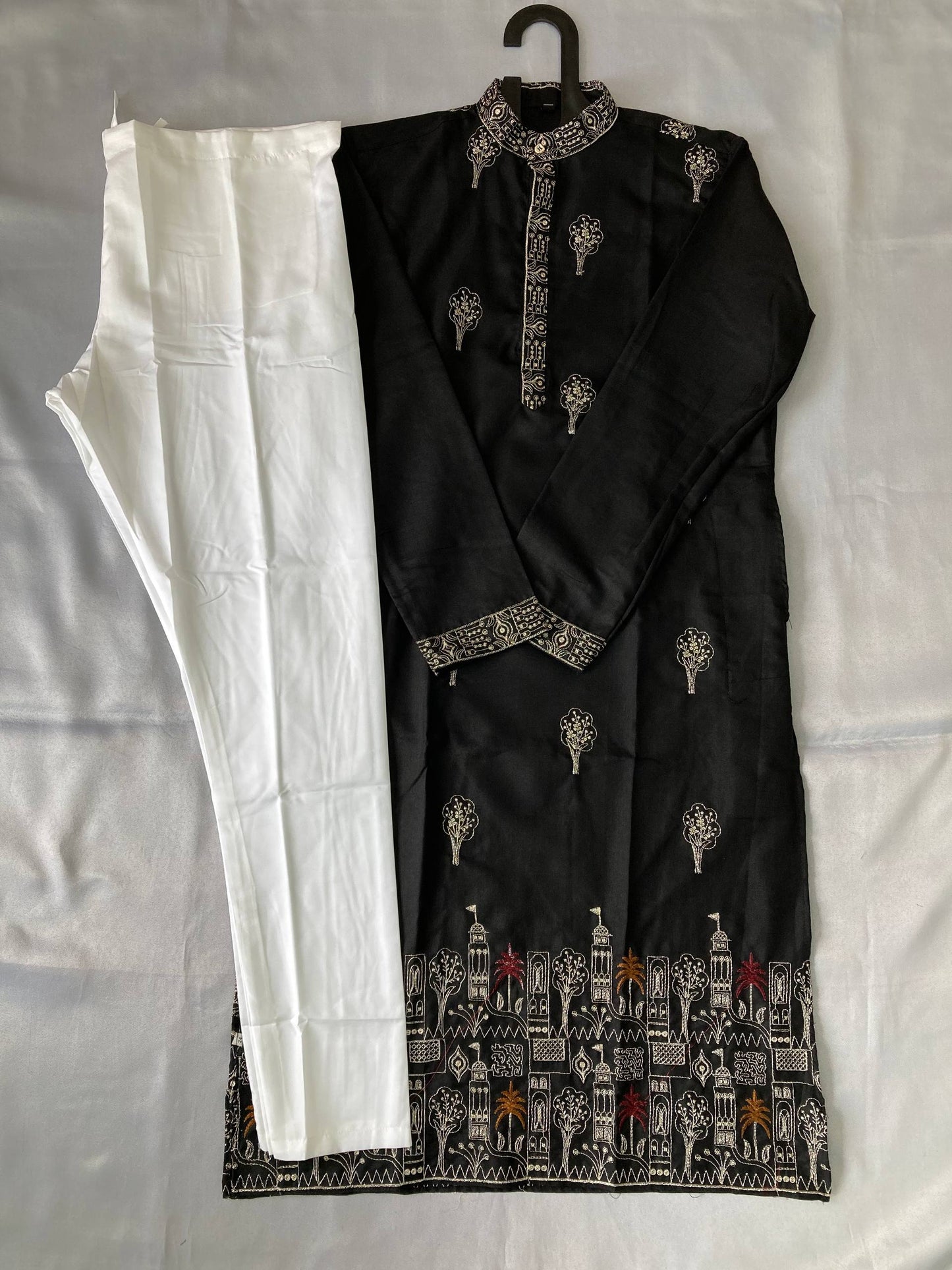 Traditional Wedding Collection Cotton Embroidery Work Men's Kurta