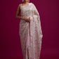 Heavy Vichitra Silk Embroidery Multy Colour Threads Saree