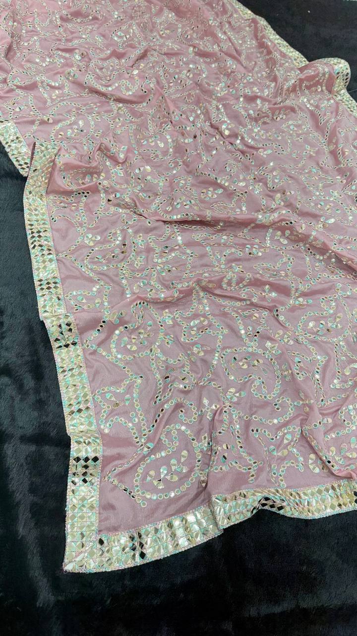Heavy Vichitra Silk Embroidery Multy Colour Threads Saree
