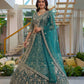 Butterfly Net Sequins and Codding Embroidery Work Lehenga