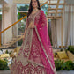 Butterfly Net Sequins and Codding Embroidery Work Lehenga