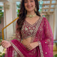 Butterfly Net Sequins and Codding Embroidery Work Lehenga