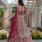 Butterfly Net Sequins and Codding Embroidery Work Lehenga