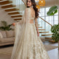 Butterfly Net Sequins and Codding Embroidery Work Lehenga