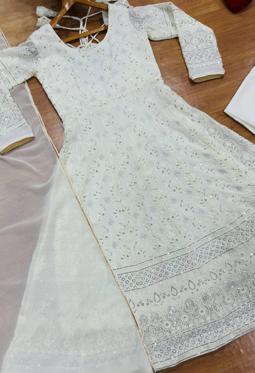PREMIUM READYMADE LUXURY ANARKALI SUIT 3 PIS