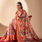 Soft Lichi Silk Saree adorned with elegant floral saree