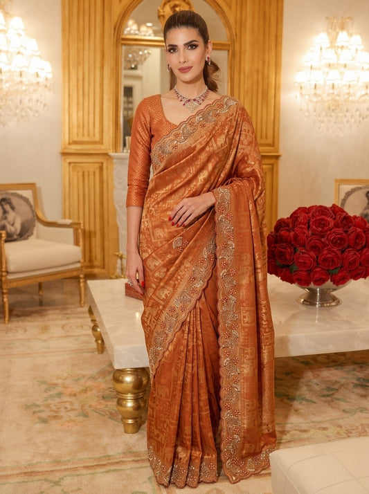 Wedding Wear Pure Kanjivarm Silk Beads Work Saree