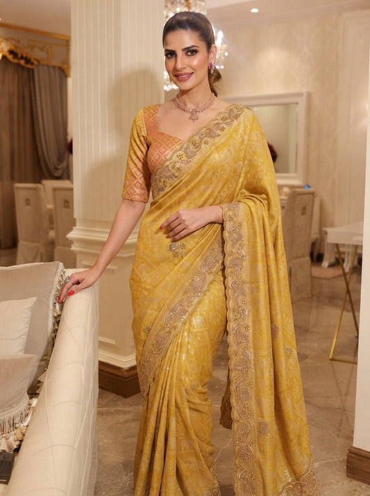 Wedding Wear Pure Kanjivarm Silk Beads Work Saree