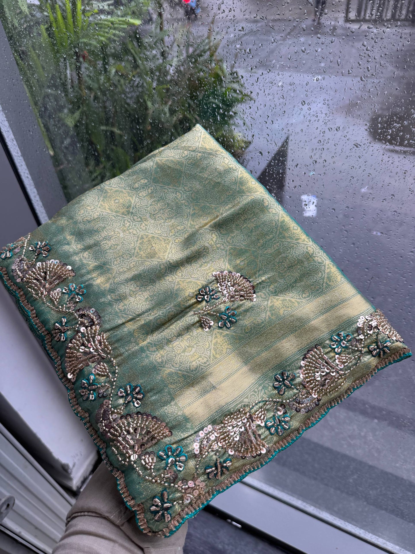Wedding Wear Pure Kanjivarm Silk Beads Work Saree