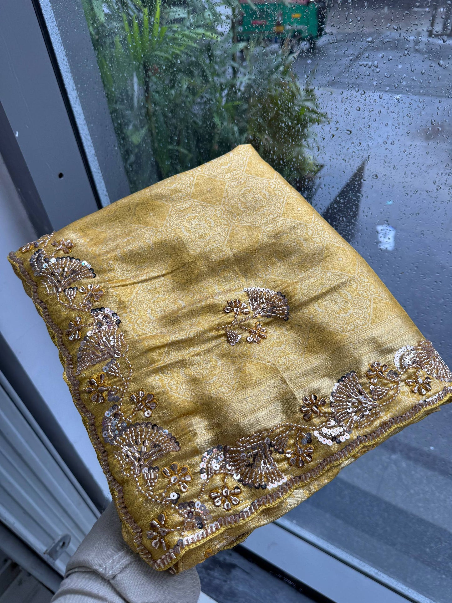 Wedding Wear Pure Kanjivarm Silk Beads Work Saree
