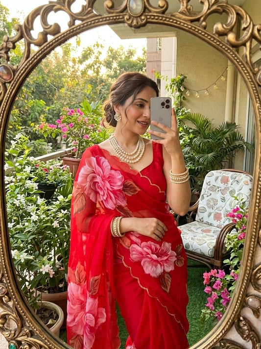 Pure soft alphino chiffon saree
