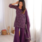 CRUNCHY SILK FABRIC WITH EMBROIDERY SEQUENCE AND JARI WORK SUIT