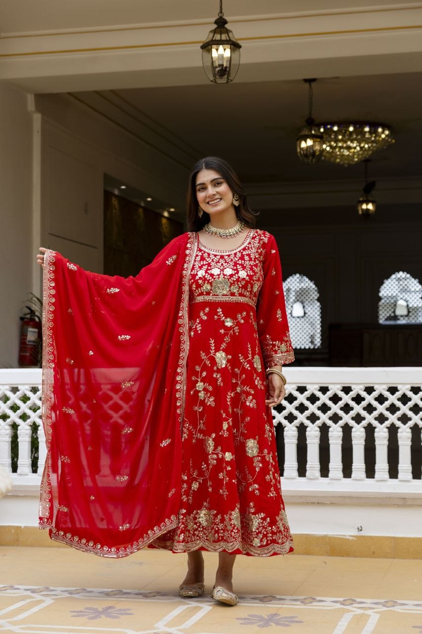 READYMADE GOWN WITH PANT & DUPATTA SET