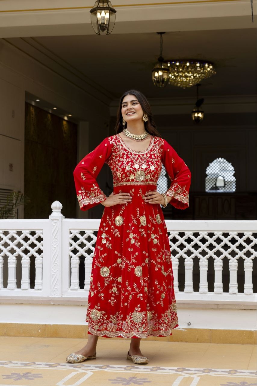 READYMADE GOWN WITH PANT & DUPATTA SET