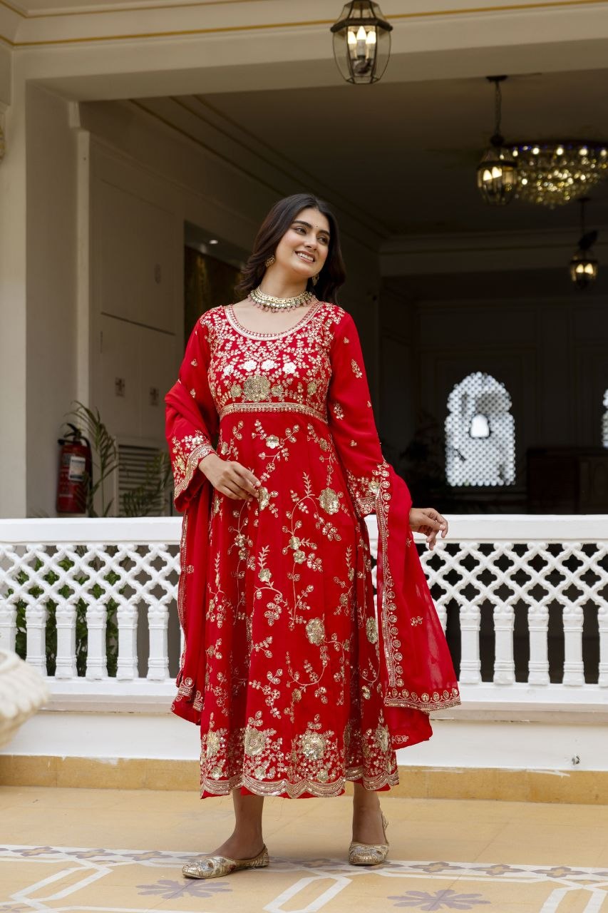 READYMADE GOWN WITH PANT & DUPATTA SET