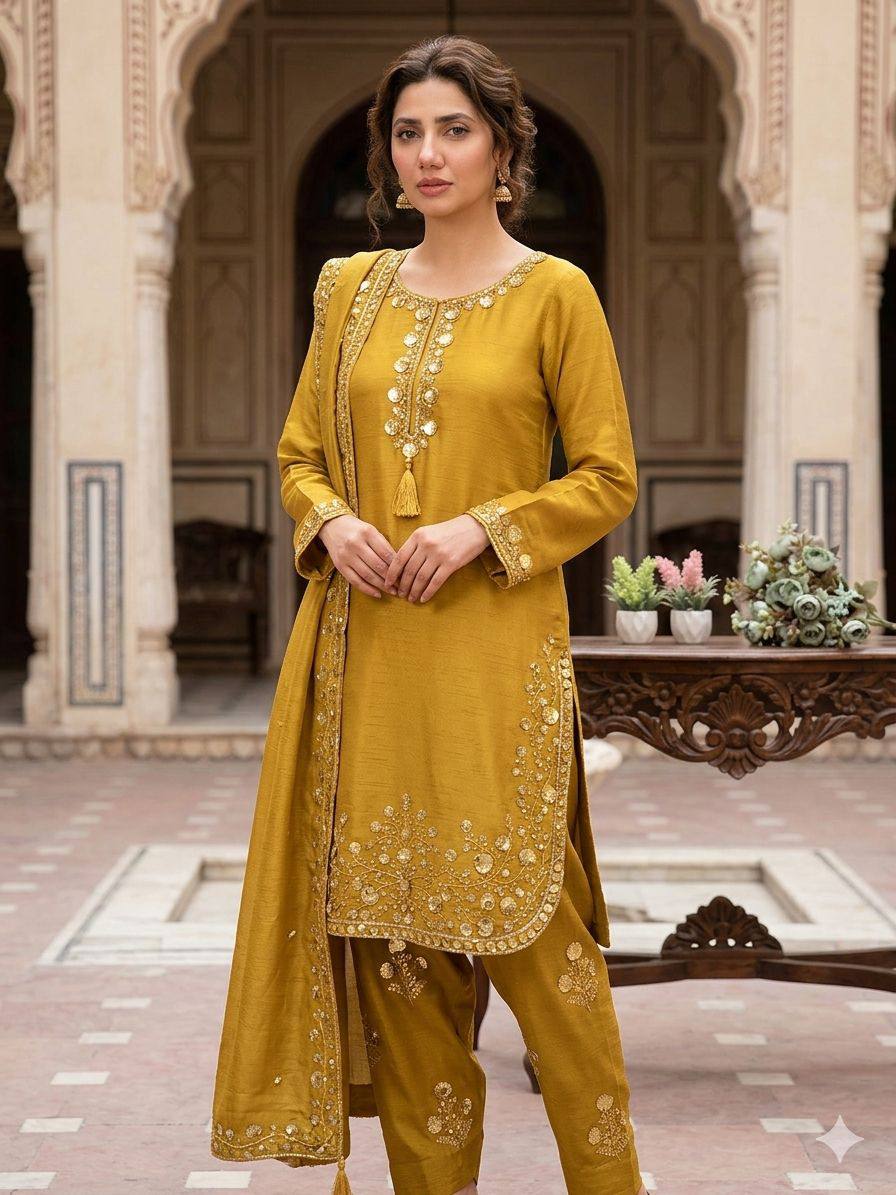 CHINON SEQUENCE EMBROIDERY WORK SUIT