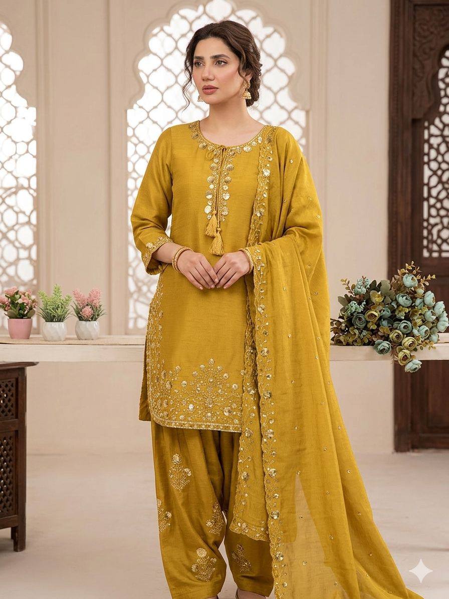 CHINON SEQUENCE EMBROIDERY WORK SUIT