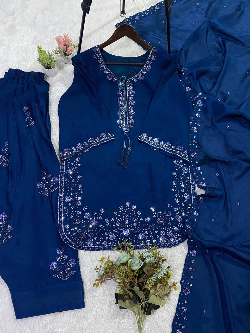 CHINON SEQUENCE EMBROIDERY WORK SUIT