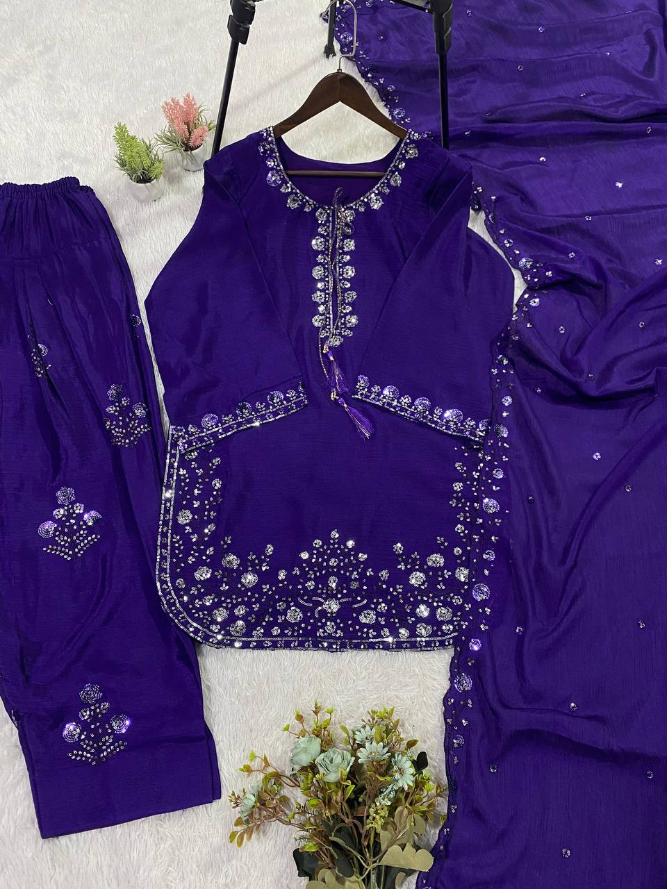 CHINON SEQUENCE EMBROIDERY WORK SUIT
