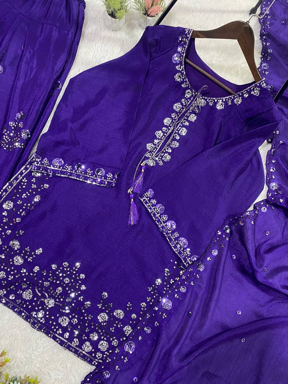 CHINON SEQUENCE EMBROIDERY WORK SUIT