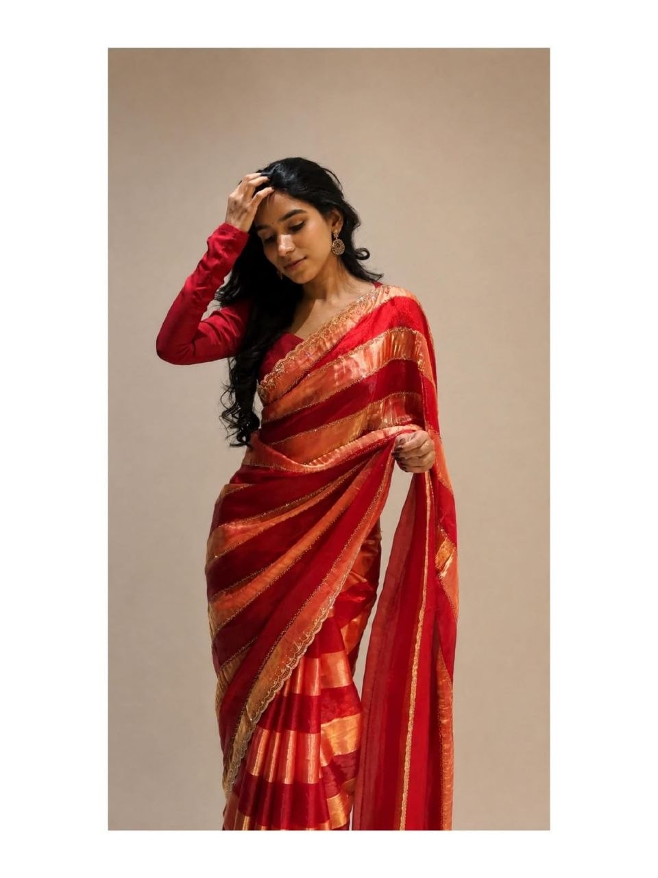Space silk Blooming With jarkhan Work Saree