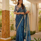 Art Satin Silk Sequins Embroidery Work Saree