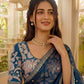 Art Satin Silk Sequins Embroidery Work Saree