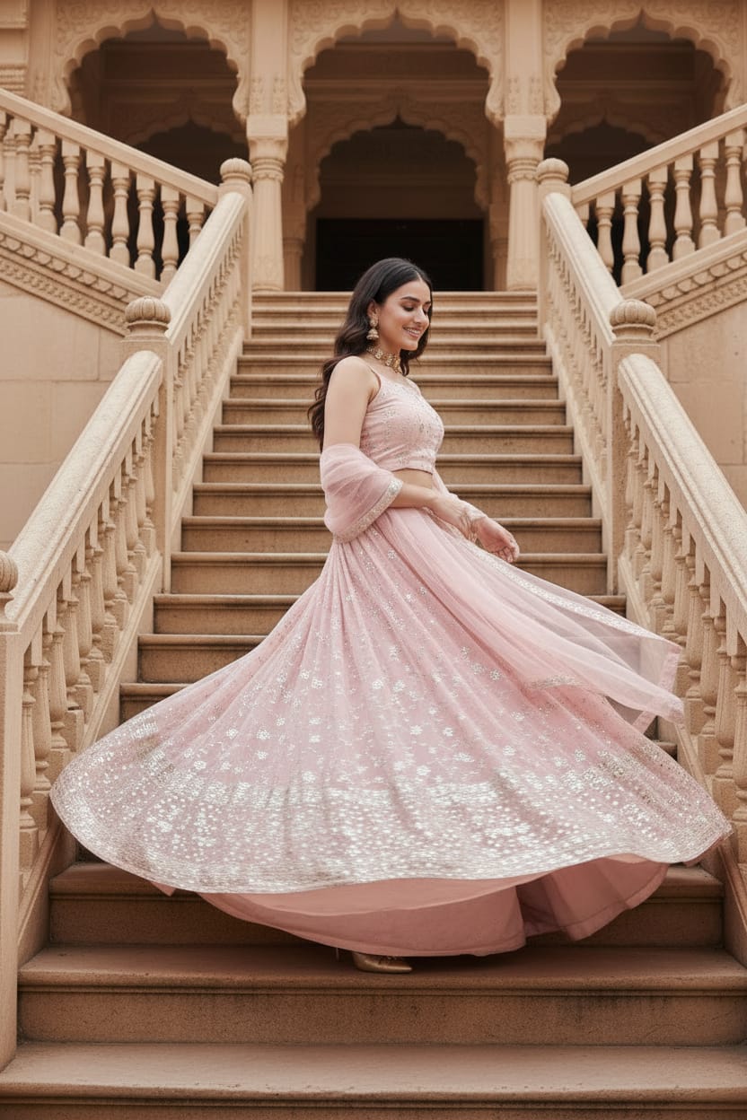 Premium Georgette Heavy Zari & Sequence Embroidery Lehenga Choli