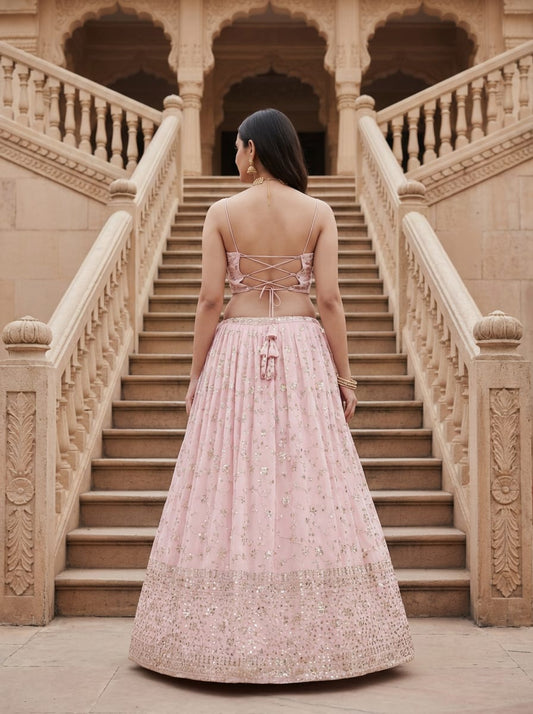 Premium Georgette Heavy Zari & Sequence Embroidery Lehenga Choli