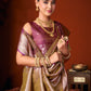 Self Jacquard Soft Silk Saree With Rich Zari Weaving & Tassels