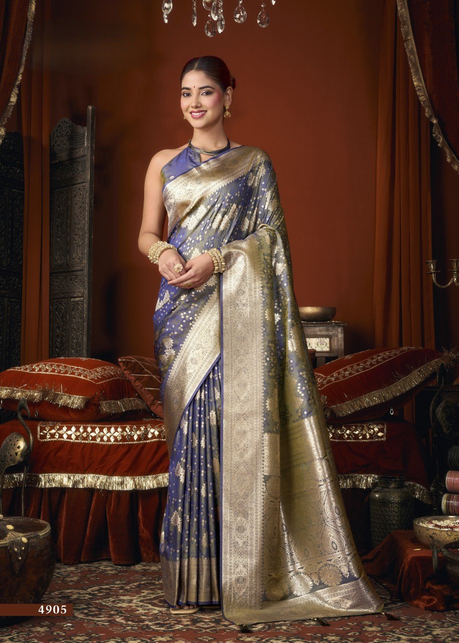 Self Jacquard Soft Silk Saree With Rich Zari Weaving & Tassels