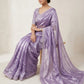 Space Silk Saree with Elegant Zarkan Diamond Work