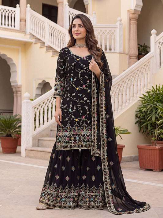 Faux Georgeet Embroidery Thread Sequence Zari