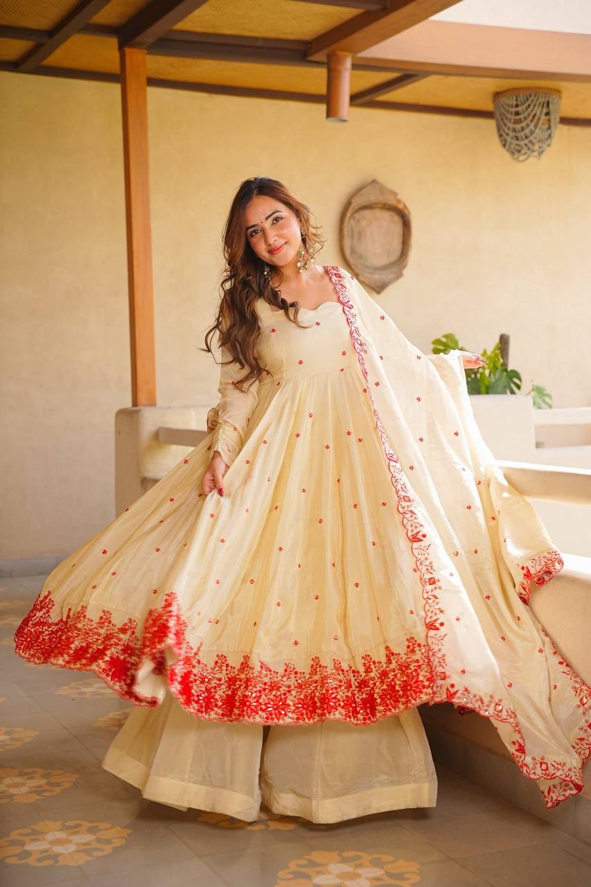 PREMIUM READYMADE LUXURY ANARKALI SUIT SET [3 PIS]