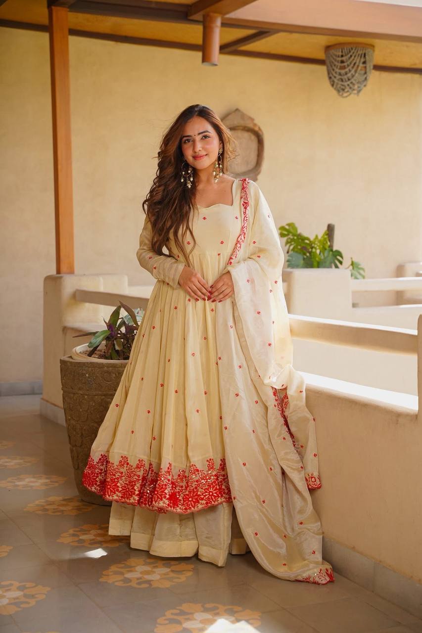 PREMIUM READYMADE LUXURY ANARKALI SUIT SET [3 PIS]