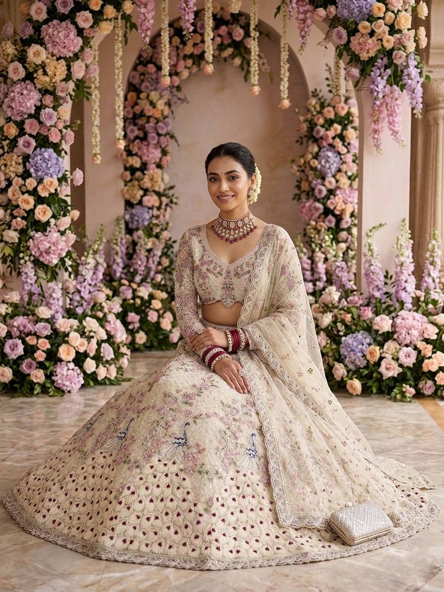Launching 4 meter flared Premium Quality Soft Net Lehenga