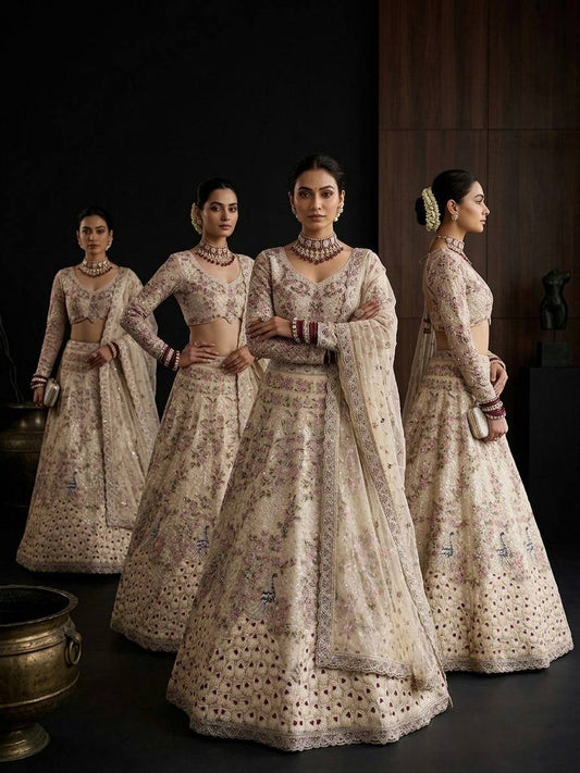Launching 4 meter flared Premium Quality Soft Net Lehenga