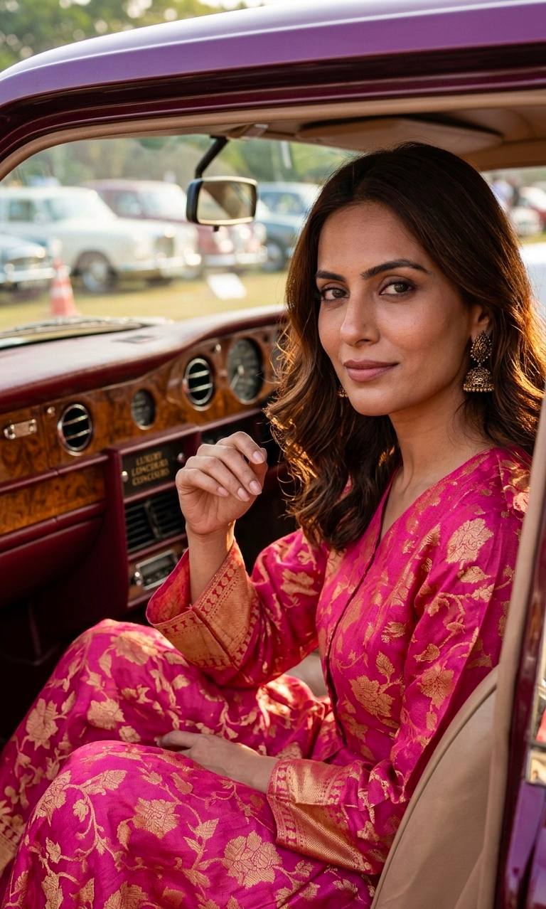 Banarasi silk jacquard jumpsuit with pocket & back zip