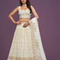 Georgette Zari Sequence Embroidery Fabric