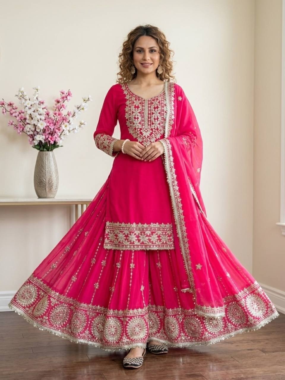 Presenting New Designer Party Wear Look Top Plazzo and Dupatta